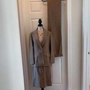 Evan Picone Brown/Tan Tweed 3 piece Suit Set